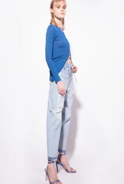 Jeans|PINKO Jean Mom Fit Dechire Delavage Clair