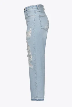 Jeans|PINKO Jean Mom Fit Dechire Delavage Clair