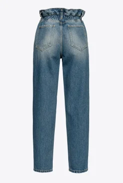 Jeans|PINKO Jean Mom Fit En Denim Authentic 90 Bleu-Bleu De Delft