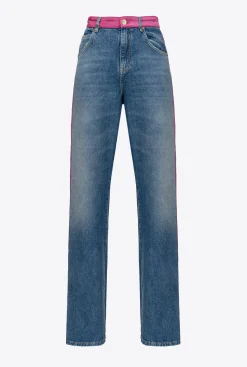 Jeans|PINKO Jean Satin Azur/Fuchsia