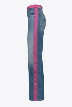 Jeans|PINKO Jean Satin Azur/Fuchsia