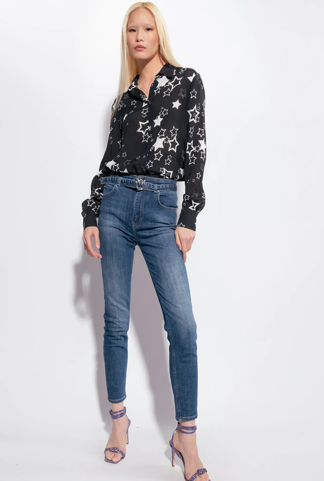 Jeans|PINKO Jean Skinny Cross Stretch Delavage Vintage Moyen