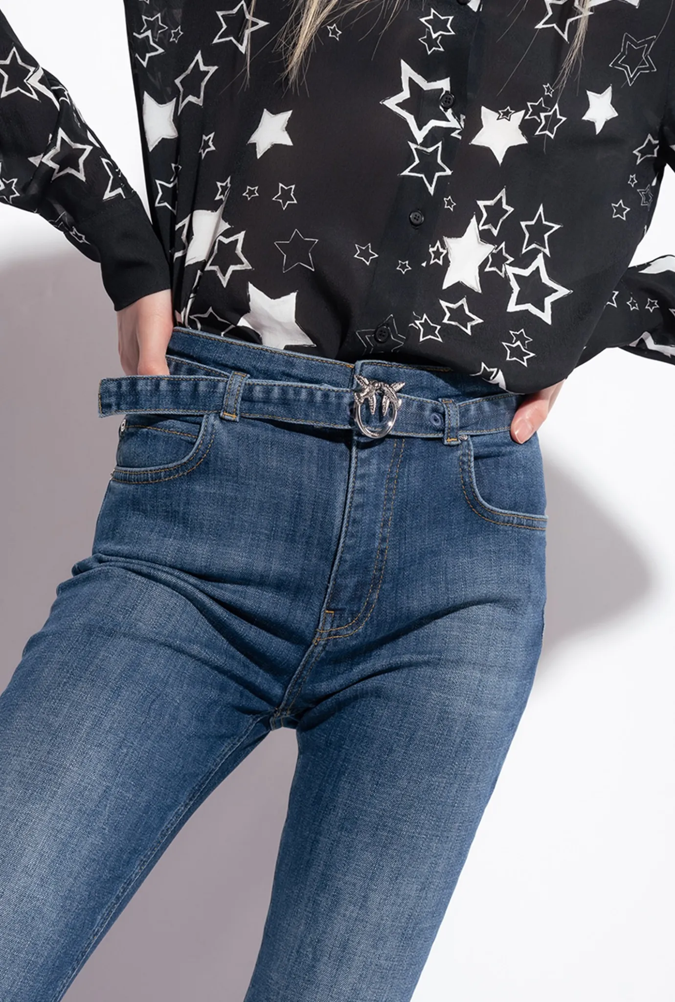 Jeans|PINKO Jean Skinny Cross Stretch Delavage Vintage Moyen