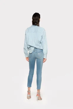 Jeans|PINKO Jean Skinny En Denim Bleu Stretch Delavage Clair