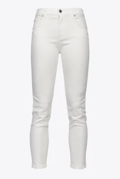 Jeans|PINKO Jean Skinny En Denim Bleu Stretch Blanc Brill.