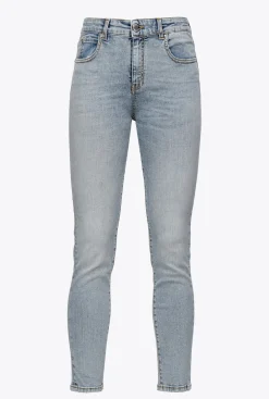 Jeans|PINKO Jean Skinny En Denim Power Stretch Use Delavage Jauni