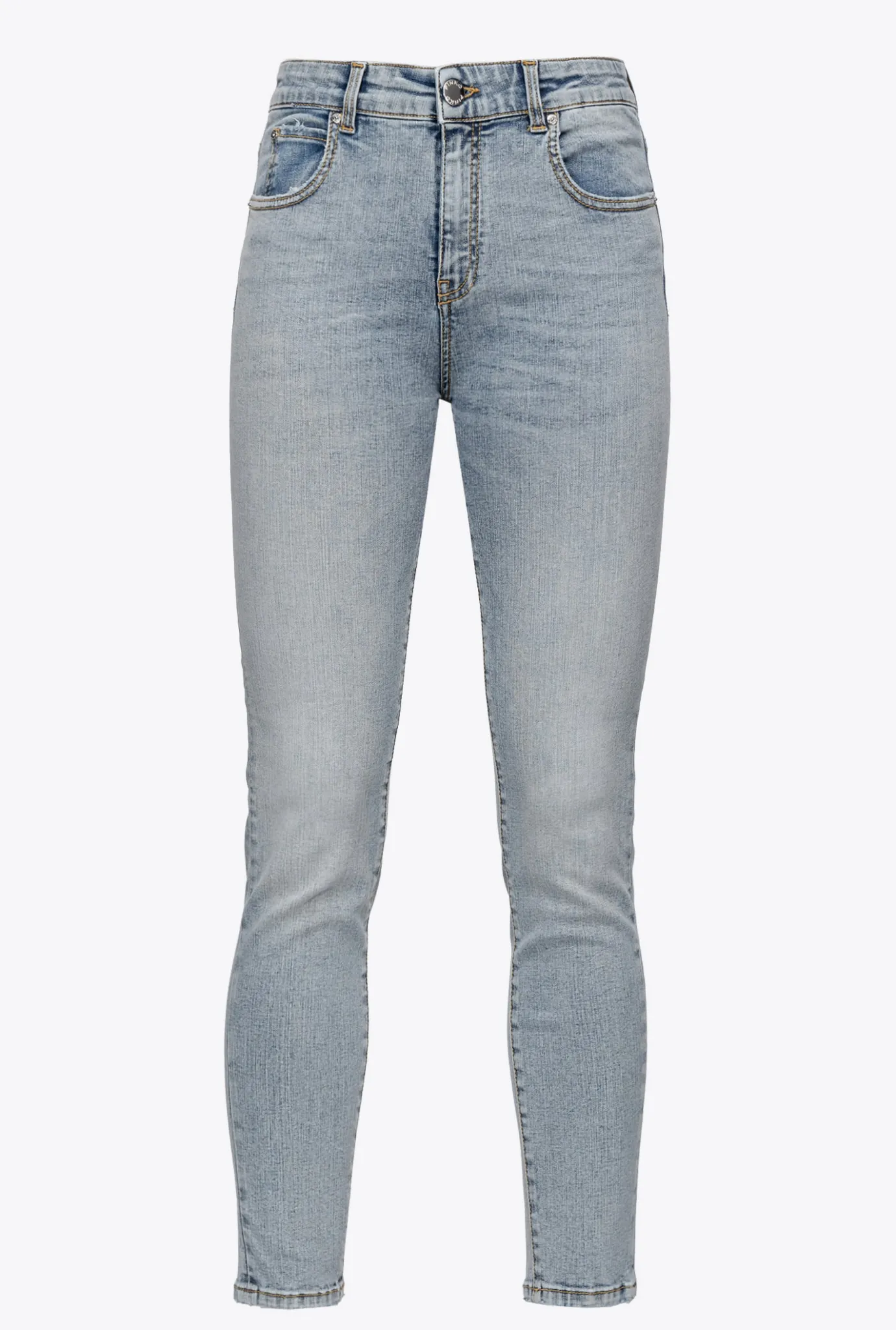 Jeans|PINKO Jean Skinny En Denim Power Stretch Use Delavage Jauni