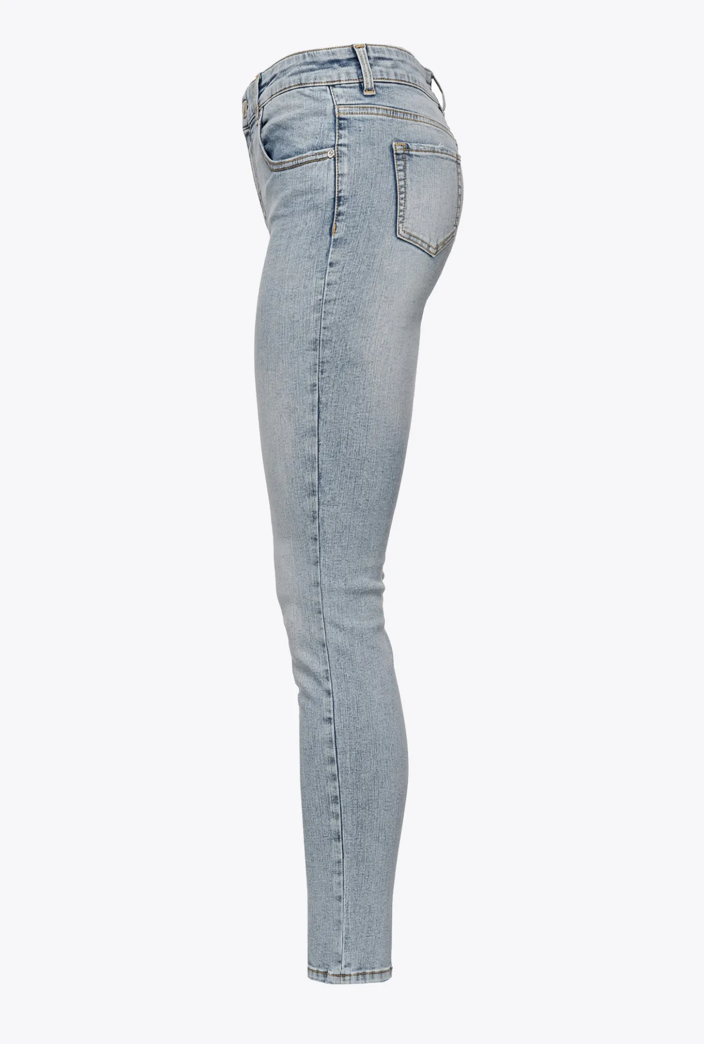 Jeans|PINKO Jean Skinny En Denim Power Stretch Use Delavage Jauni