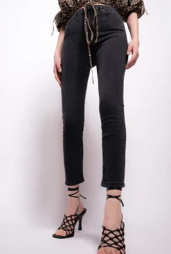 Jeans|PINKO Jean Skinny Noir Avec Ceinture Love Birds Noir Limousine