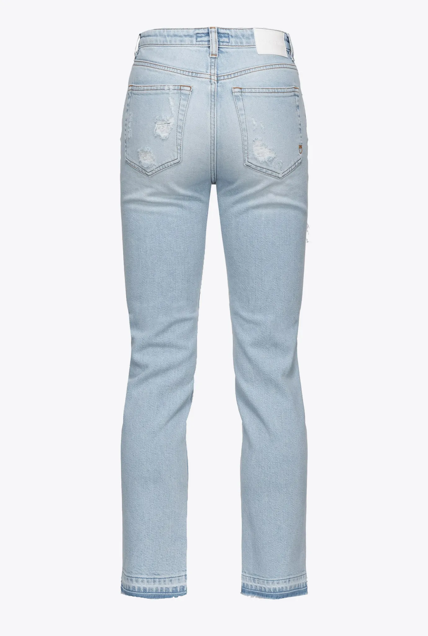Jeans|PINKO Jean Slim Dechire Et Reprise En Denim Delavage Clair