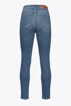 Jeans|PINKO Jean Slim Patchs Laser Delavage Moyen