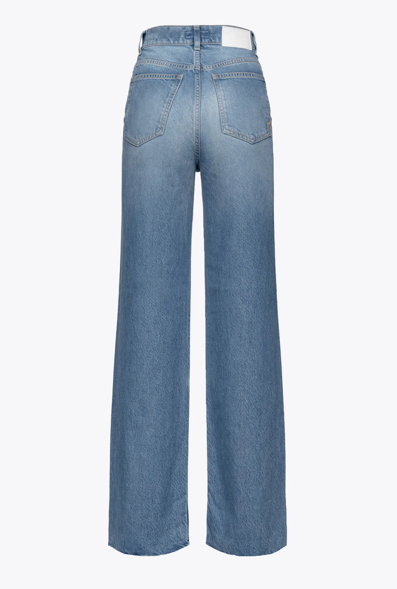 Jeans|PINKO Jean Wide Leg Taille Haute Delavage Stone Moyen Clair