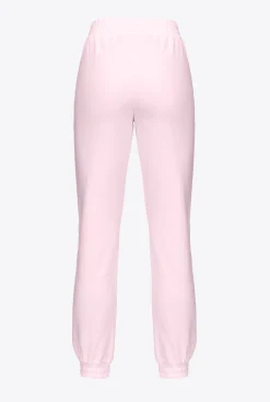 Pantalons|PINKO Jogging A Logo Imprime Lilas Poudre