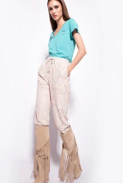 Tailleurs Et Ensembles|PINKO Jogging Lame Beige/Argent