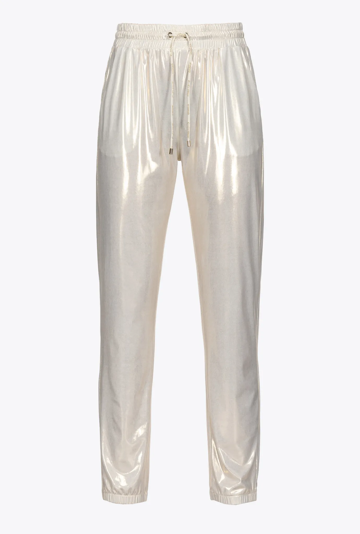 Pantalons|PINKO Jogging Metallise Or/Blanc