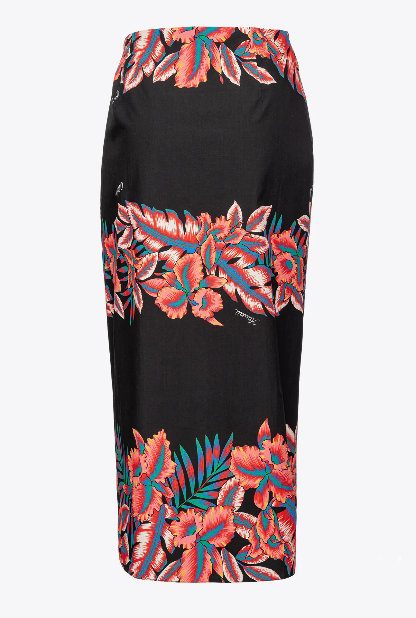 Jupes|PINKO Jupe Longue A Imprime Tropical Multi. Noir/Rouge