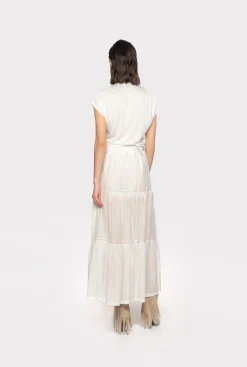 Jupes|PINKO Jupe Longue En Mousseline Blanc Immacule