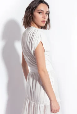 Jupes|PINKO Jupe Longue En Mousseline Blanc Immacule