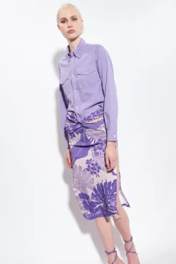 Jupes|PINKO Jupe Midi A Imprime Floral Nude/Violet