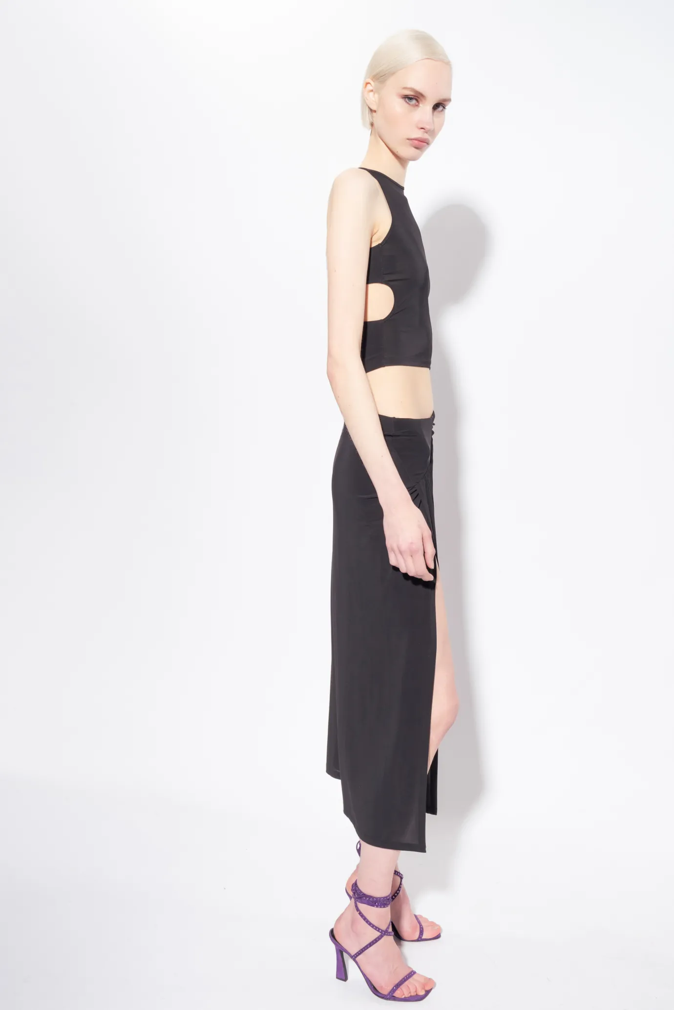 Jupes|PINKO Jupe Midi En Jersey Fluide Noir Limousine