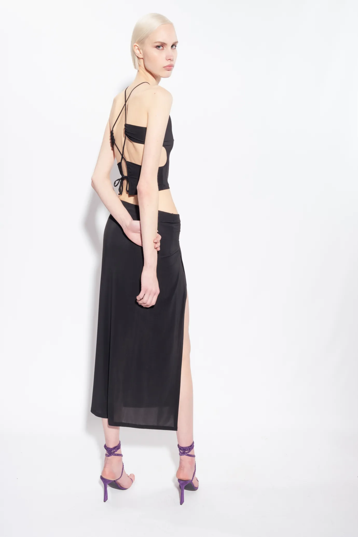 Jupes|PINKO Jupe Midi En Jersey Fluide Noir Limousine