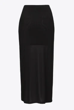 Jupes|PINKO Jupe Midi En Jersey Fluide Noir Limousine