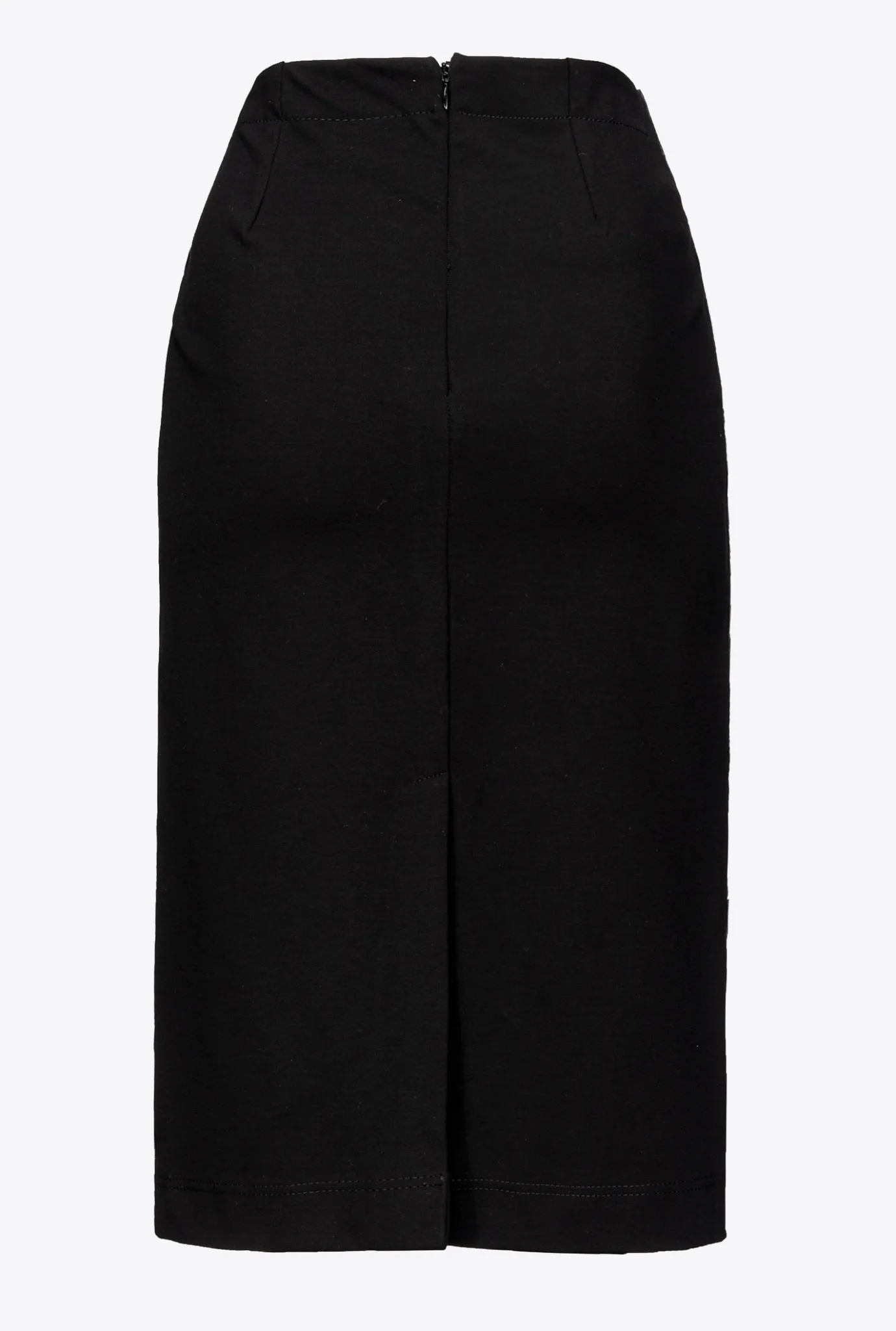 Jupes|PINKO Jupe Mi-Longue Bi-Matiere Noir Limousine