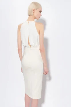 Jupes|PINKO Jupe Mi-Longue Boutonnee Rose Fume Blanc