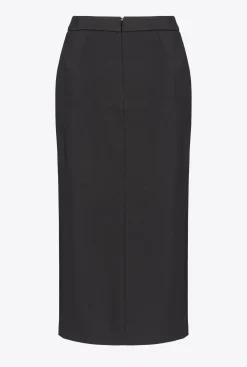 Jupes|PINKO Jupe Mi-Longue Boutonnee Noir Limousine