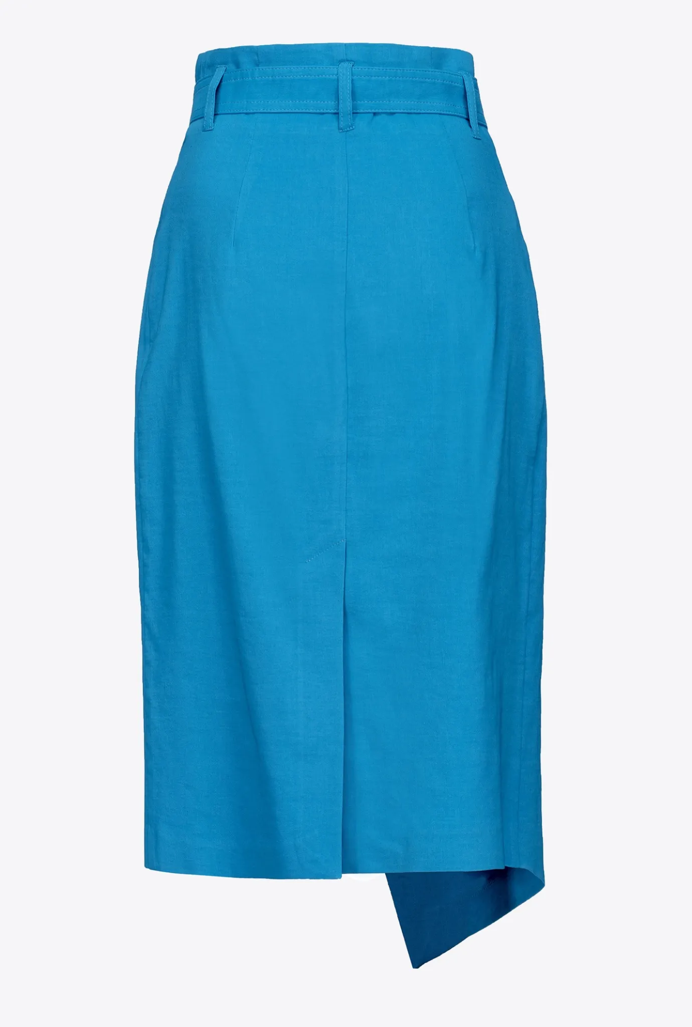 Jupes|PINKO Jupe Mi-Longue En Lin Bleu Directoire