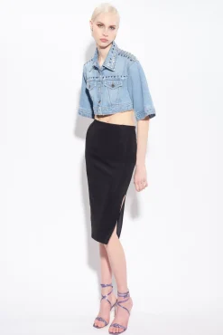 Jupes|PINKO Jupe Mi-Longue Fendue Noir Limousine