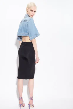 Jupes|PINKO Jupe Mi-Longue Fendue Noir Limousine