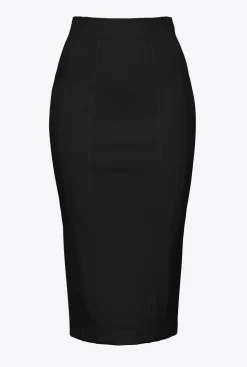 Jupes|PINKO Jupe Mi-Longue Fendue Noir Limousine