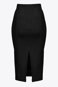 Jupes|PINKO Jupe Mi-Longue Fendue Noir Limousine