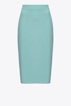 Jupes|PINKO Jupe Mi-Longue Fendue Bleu Nil