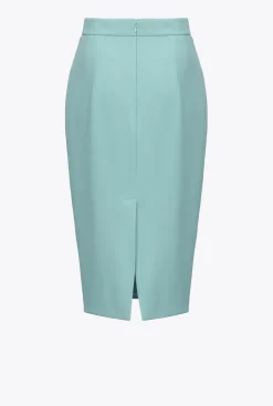 Jupes|PINKO Jupe Mi-Longue Fendue Bleu Nil