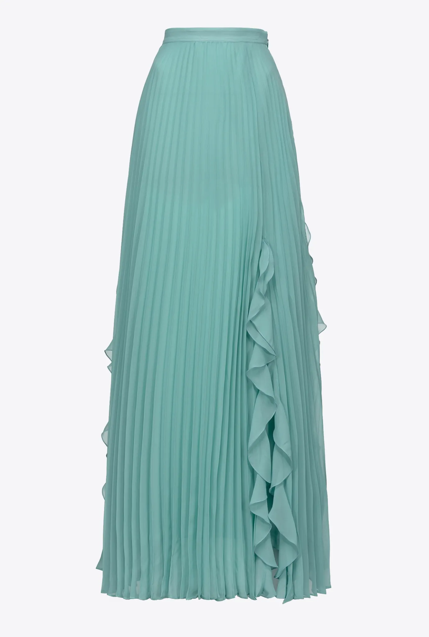 Jupes|PINKO Jupe Plissee En Mousseline Bleu Nil