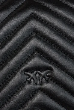 Sacs À Main|PINKO Lady Love Bag Puff Chevron Noir-Vieil Argent