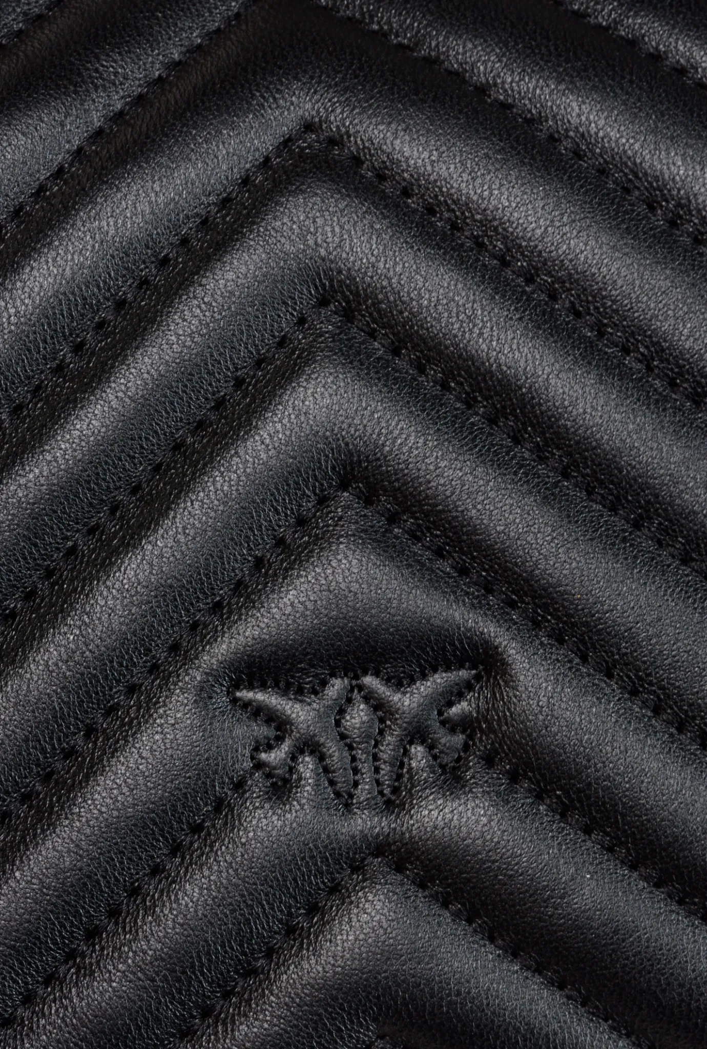 Sacs À Main|PINKO Lady Love Bag Puff Chevron Noir-Vieil Argent