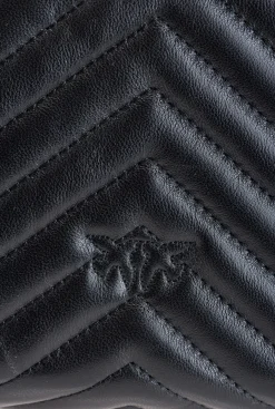 Sacs À Main|PINKO Lady Love Bag Puff Chevron Noir-Vieil Or