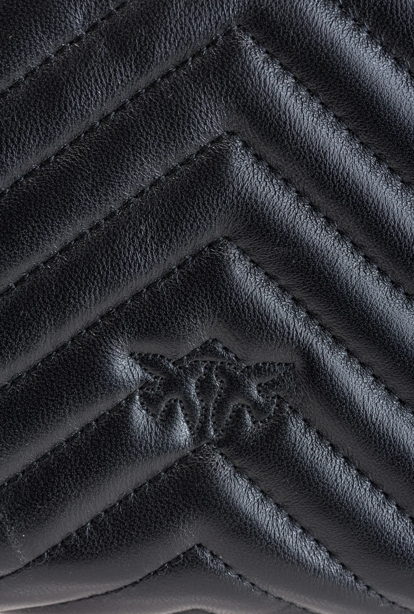 Sacs À Main|PINKO Lady Love Bag Puff Chevron Noir-Vieil Or