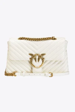 Sacs Portés Épaule|PINKO Lady Love Bag Puff V Quilt Blanc+Blanc-Or Antique