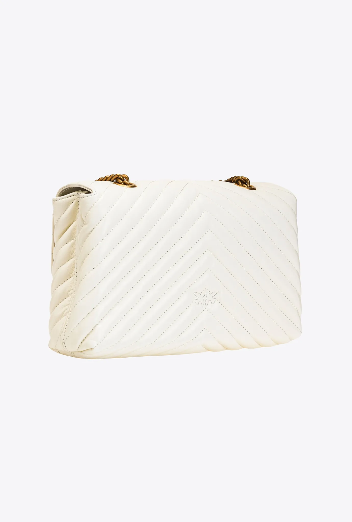 Sacs Portés Épaule|PINKO Lady Love Bag Puff V Quilt Blanc+Blanc-Or Antique