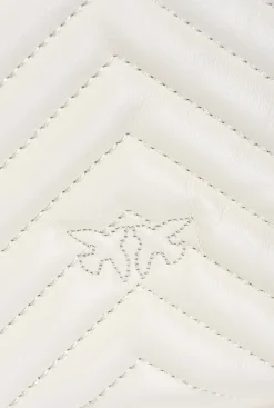 Sacs Portés Épaule|PINKO Lady Love Bag Puff V Quilt Blanc+Blanc-Or Antique