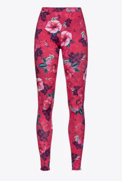 Tailleurs Et Ensembles|PINKO Legging A Imprime Hibiscus Multi.Fuchsia/Rose