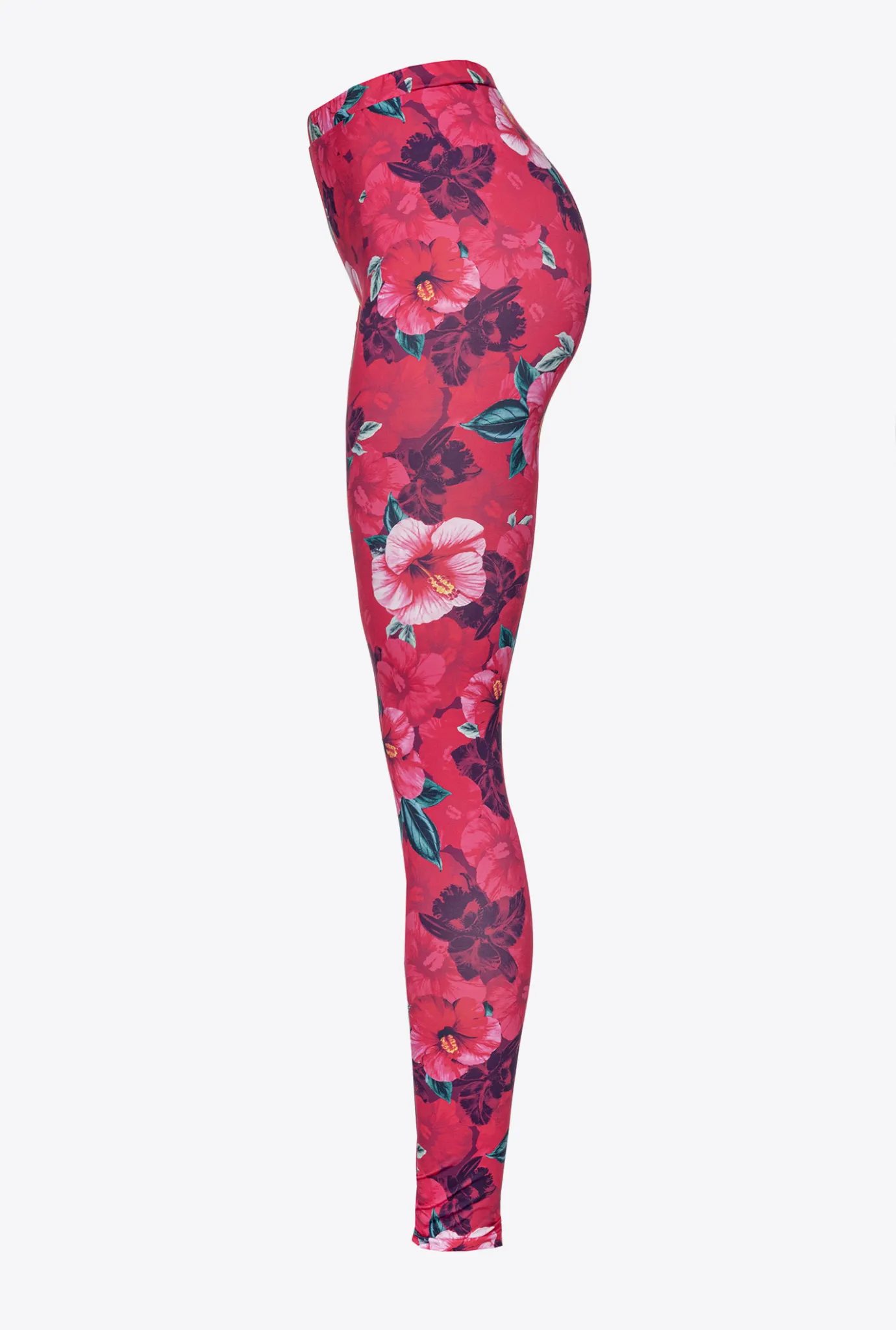 Tailleurs Et Ensembles|PINKO Legging A Imprime Hibiscus Multi.Fuchsia/Rose