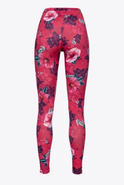 Tailleurs Et Ensembles|PINKO Legging A Imprime Hibiscus Multi.Fuchsia/Rose
