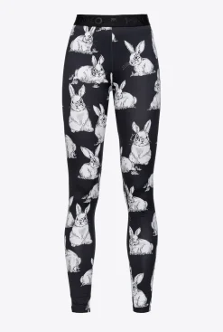 Tailleurs Et Ensembles|PINKO Leggings A Lapins Noir/Gris/Blanc