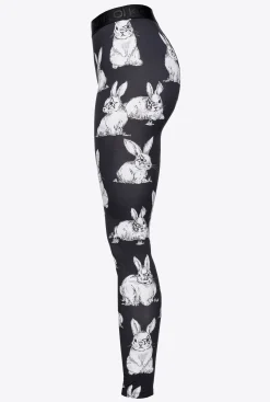 Tailleurs Et Ensembles|PINKO Leggings A Lapins Noir/Gris/Blanc