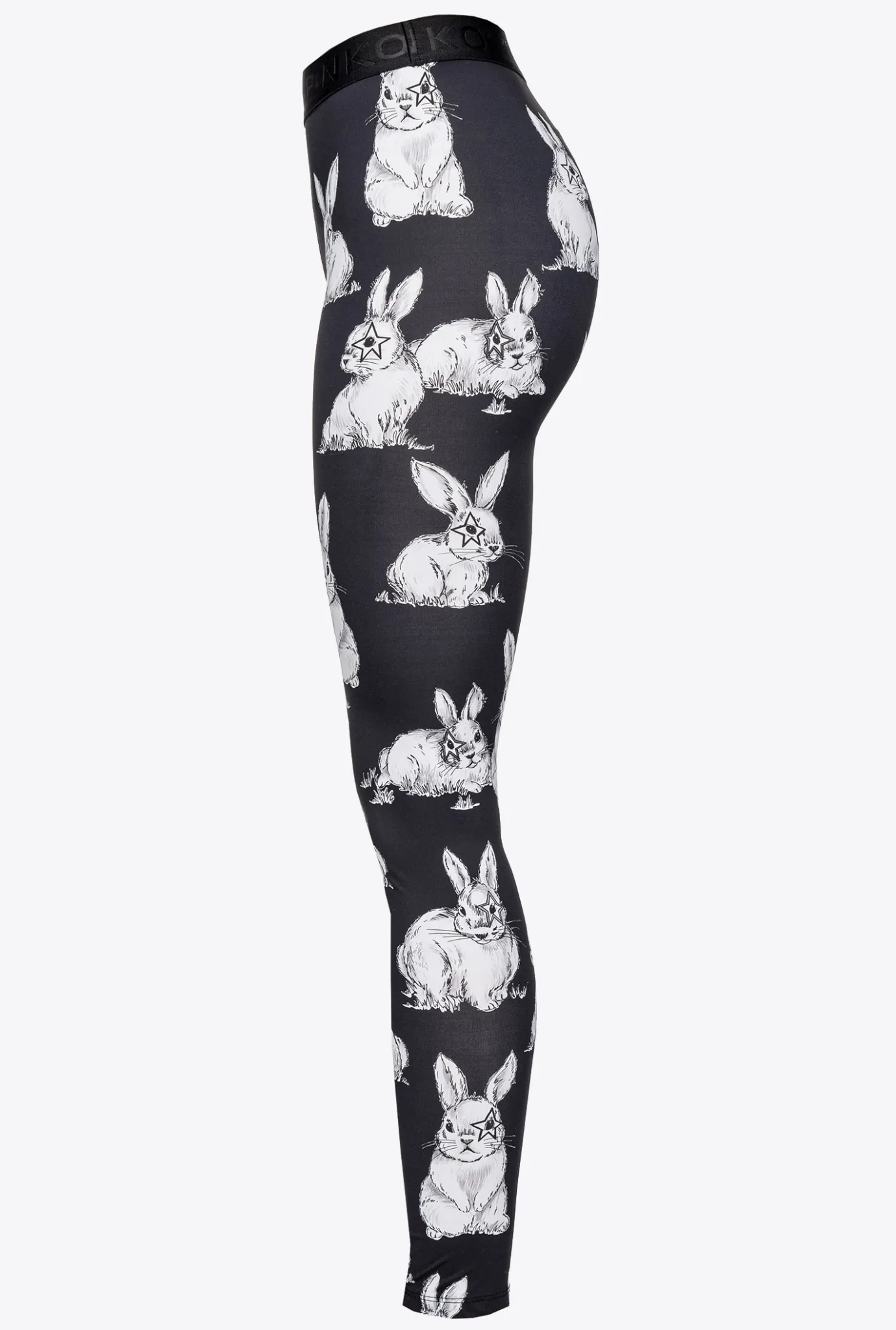 Tailleurs Et Ensembles|PINKO Leggings A Lapins Noir/Gris/Blanc